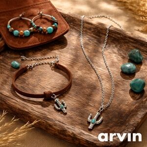 Cactus & Turquoise Southwestern Jewelry Set